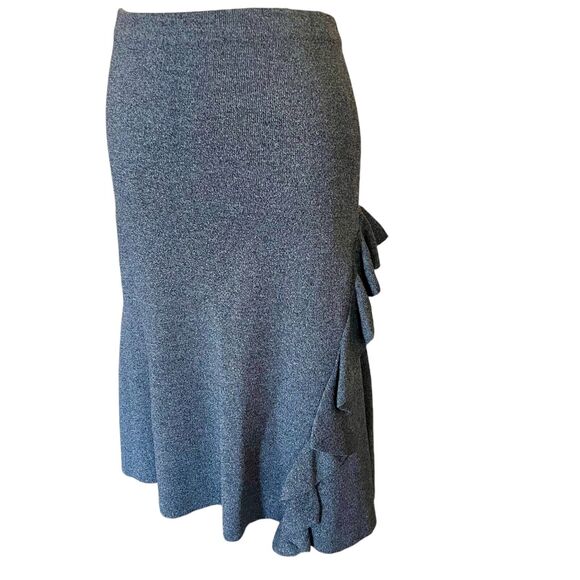 Revolve Sachin & Babi Size L Gray Knit Sweater Ruffle Skirt Coquette - Picture 1 of 4
